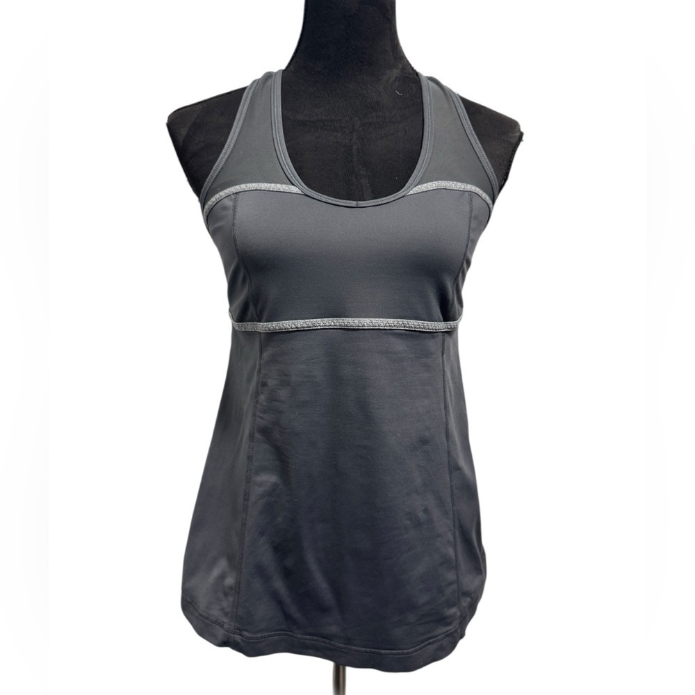 Lululemon Racerback Mesh Tank Top Grey - Picture 2 of 8